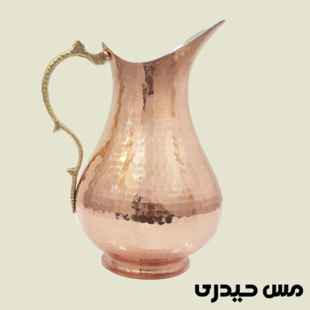 پارچ مسی چکشی دسته برنجی طرح درسا ، تولید زنجان