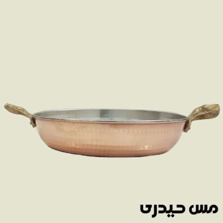 ماهیتابه مسی دسته برنجی طرح نگار تولید زنجان