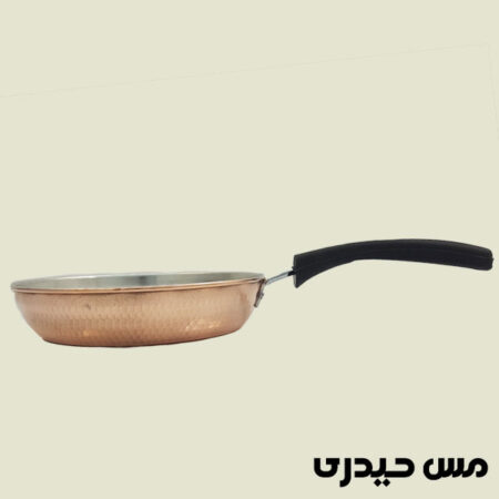 ماهیتابه مسی چکشی دسته پلاستیکی