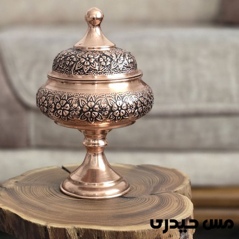 قندان مسی مدل رز آرشیدا ( پایه بلند )