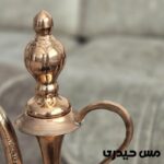 گلاب پاش مسی قلم کاری هیلدا با لگن زنجان - Image 3
