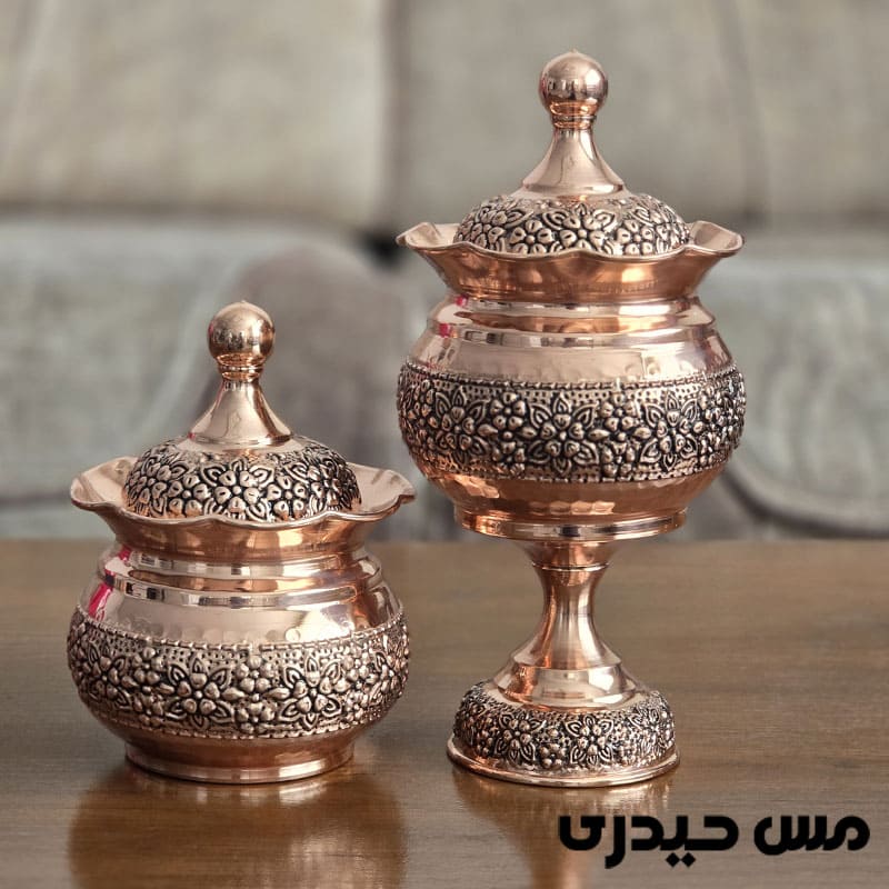 قندان مسی مدل ایل ماه ساخت زنجان نانو شده
