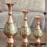 گلدان مسی خاتم کاری مدل شیپوری ( 16 ، 20 و 25 سانتی ) - Image 2