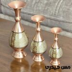 گلدان مسی خاتم کاری مدل شیپوری ( 16 ، 20 و 25 سانتی )