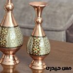 گلدان مسی خاتم کاری مدل شیپوری ( 16 ، 20 و 25 سانتی ) - Image 4