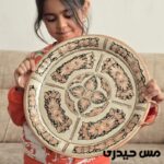 سینی نقره کوب مسی گرد طرح رها