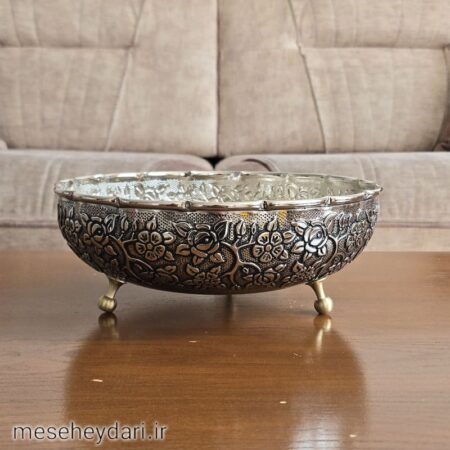 ظرف میوه خوری کروم لوکس مدل ایلیا ( 3 پایه کوتاه )