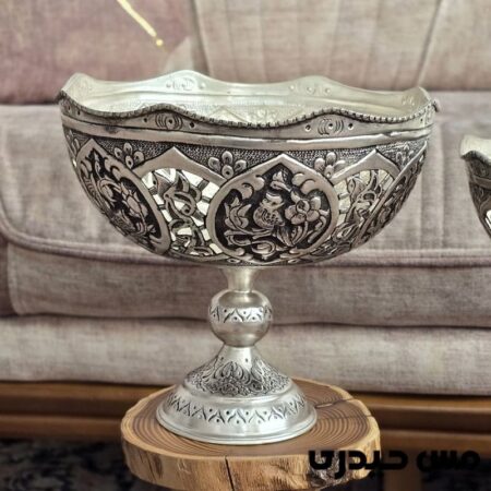 میوه خوری مسی آب نقره و قلم مدل آرون