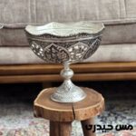 شکلات خوری مسی آب نقره و قلم مدل آرون