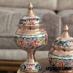 قندان مسی نقره کوب و مینا کاری آرمان - Image 4