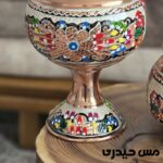 قندان مسی نقره کوب و مینا کاری آرمان - Image 5