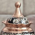 شکلات خوری مسی پایه دار الماس تراش شقایق - Image 2