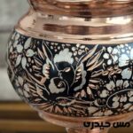 شکلات خوری مسی پایه دار الماس تراش شقایق - Image 3