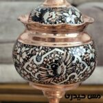 شکلات خوری مسی پایه دار الماس تراش شقایق - Image 4