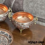 سرویس پذیرایی مسی نقره کوب طرح ماهگل - Image 11