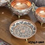سرویس پذیرایی مسی نقره کوب طرح ماهگل - Image 3