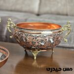 سرویس پذیرایی مسی نقره کوب طرح ماهگل - Image 4