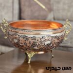 سرویس پذیرایی مسی نقره کوب طرح ماهگل - Image 6