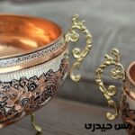 سرویس پذیرایی مسی نقره کوب طرح ماهگل - Image 7