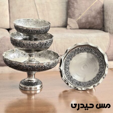 ست پذیرایی 4 پارچه کروم پایه بلند مدل حریر زنجان