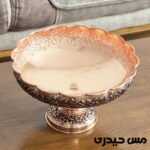 میوه خوری مسی پایه بلند مدل حریر زنجان - تصویر 2