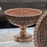 ست پذیرایی 4 پارچه مسی پایه بلند مدل ماهک زنجان - تصویر 2